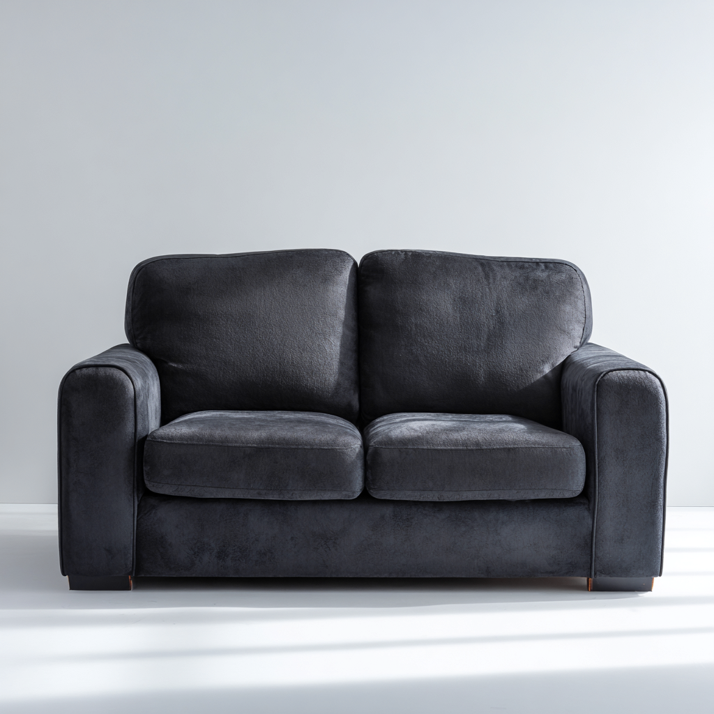 Canapé droit en tissu noir - assise moelleuse - design moderne - usage salon-Restota