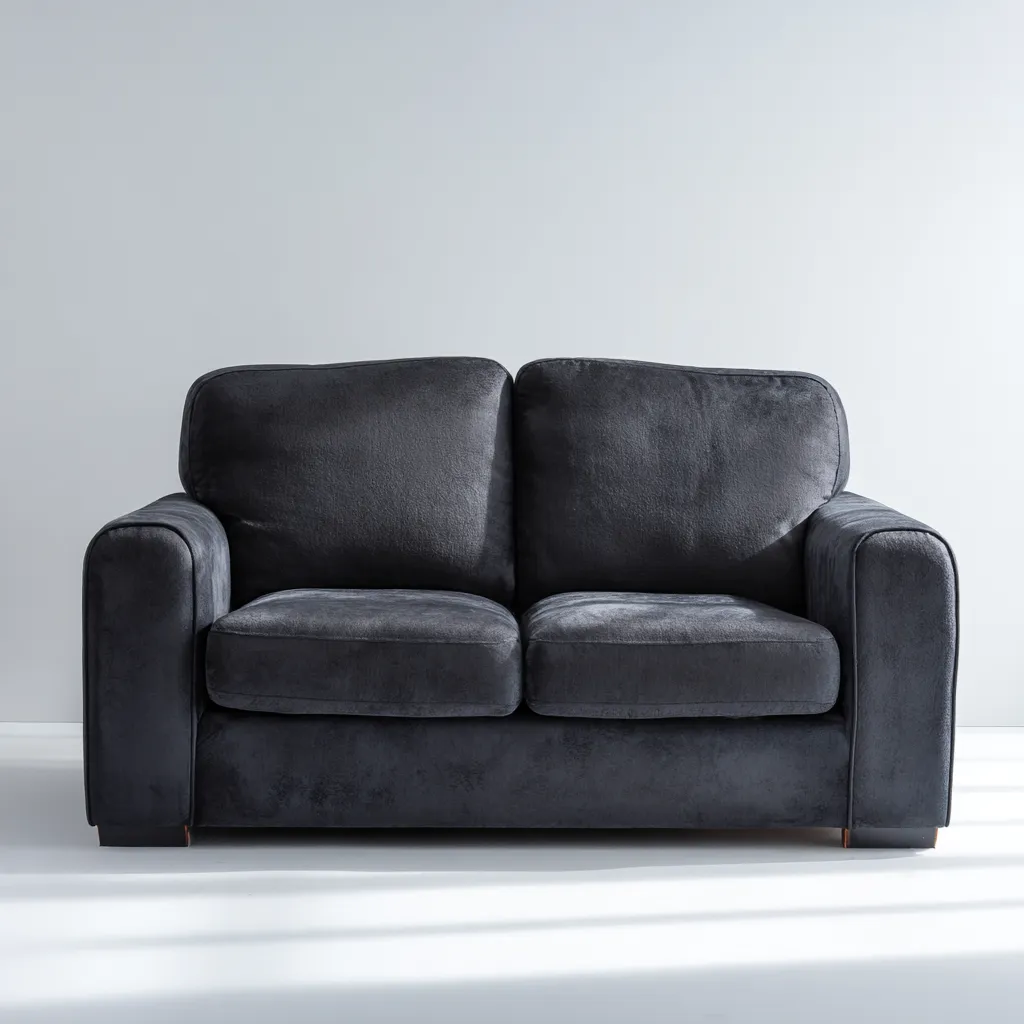 Canapé droit en tissu noir - assise moelleuse - design moderne - usage salon-Restota