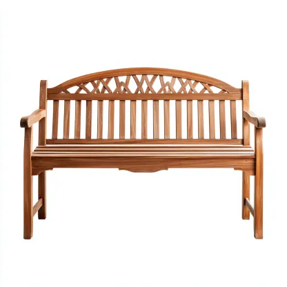 Banc de jardin en teck - 125x60x90 cm - Bois naturel - Style Classique Élégant-Restota