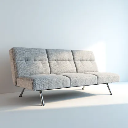 Canapé droit en tissu gris clair avec pieds en métal 195x85x85 cm - gris - style contemporain polyvalent-Restota