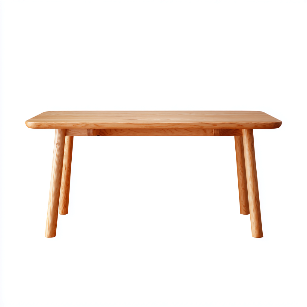 Table à manger rectangulaire en bois 150x85x75 cm - hêtreclair - style nordique arrondi moderne-Restota