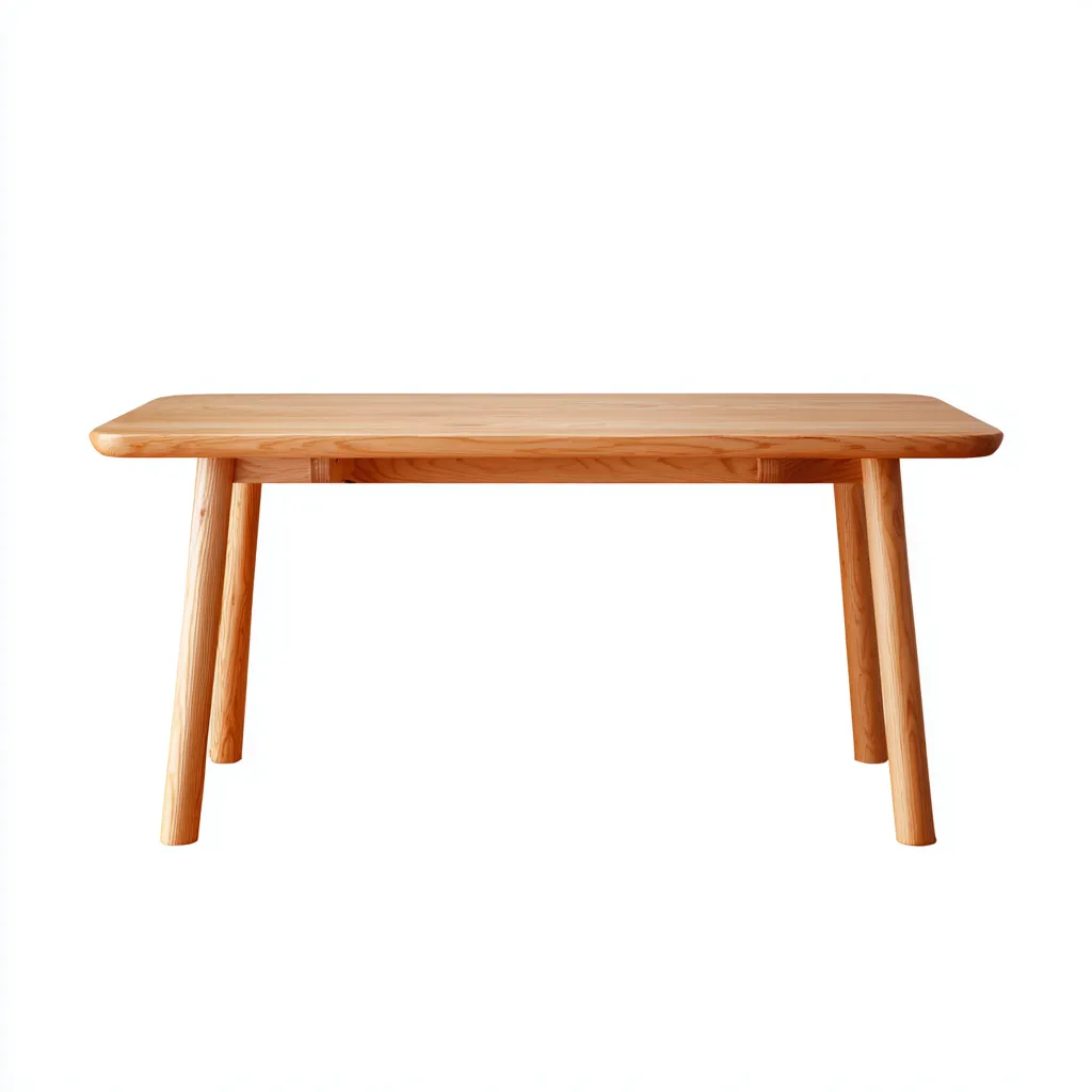 Table à manger rectangulaire en bois 150x85x75 cm - hêtreclair - style nordique arrondi moderne-Restota