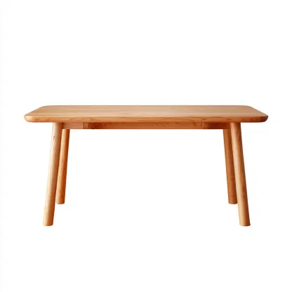 Table à manger rectangulaire en bois 150x85x75 cm - hêtreclair - style nordique arrondi moderne-Restota