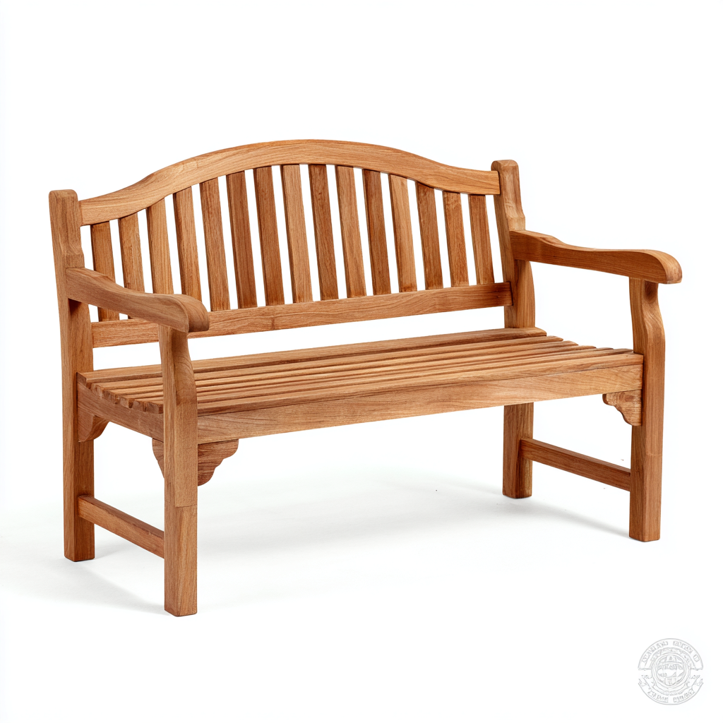 Banc de jardin en bois de teck - 130x60x95 cm - marron clair - style naturel-Restota