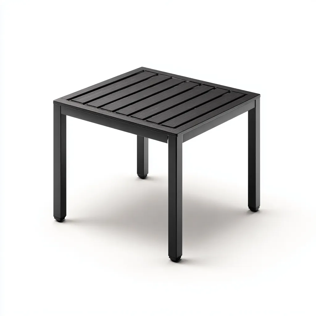 Table de jardin carrée en aluminium 80x80x72 cm - noir - design contemporain-Restota