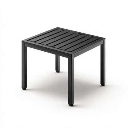 Table de jardin carrée en aluminium 80x80x72 cm - noir - design contemporain-Restota