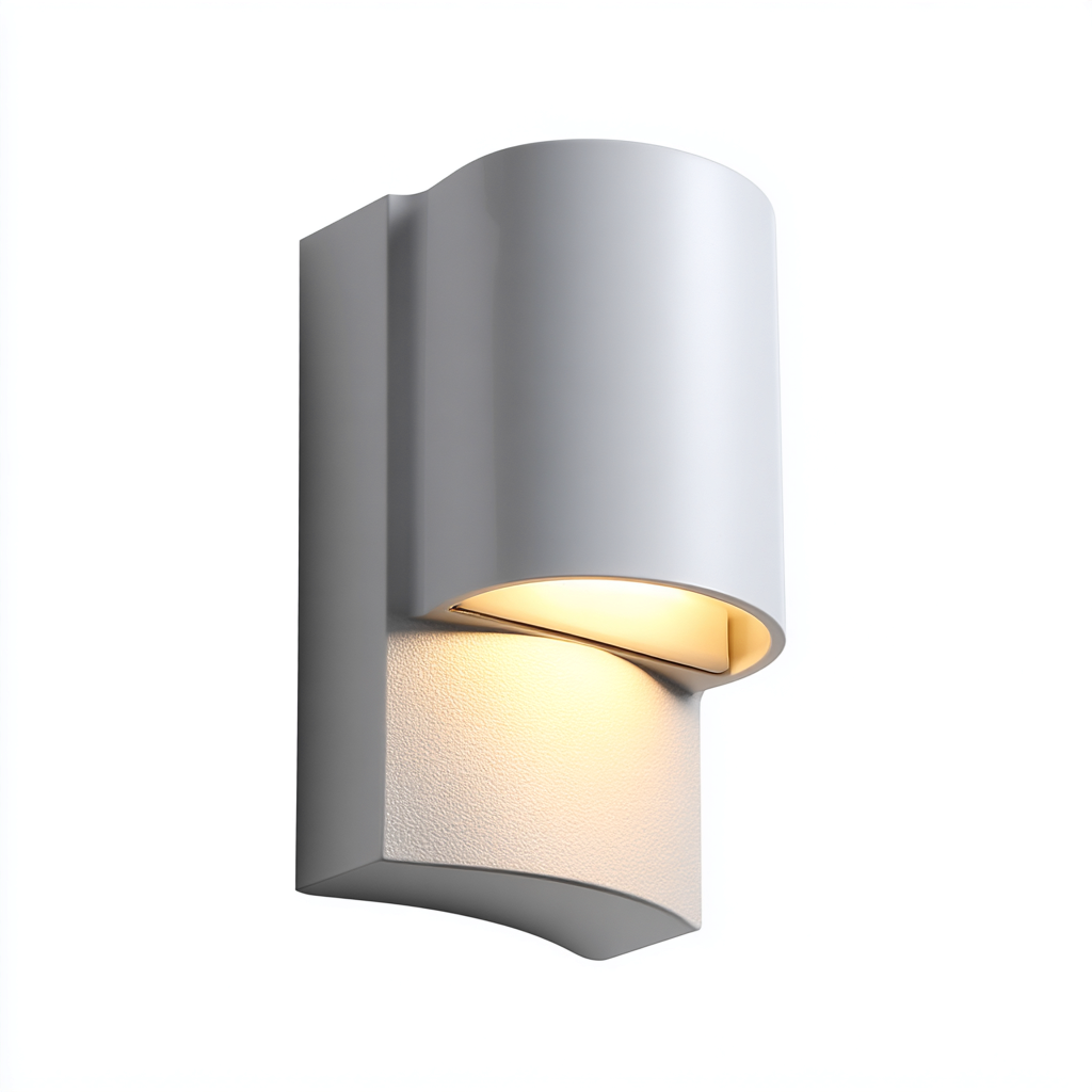 Applique murale en aluminium blanc 12x10x25 cm - blanc - design moderne minimaliste-Restota