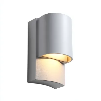 Applique murale en aluminium blanc 12x10x25 cm - blanc - design moderne minimaliste-Restota