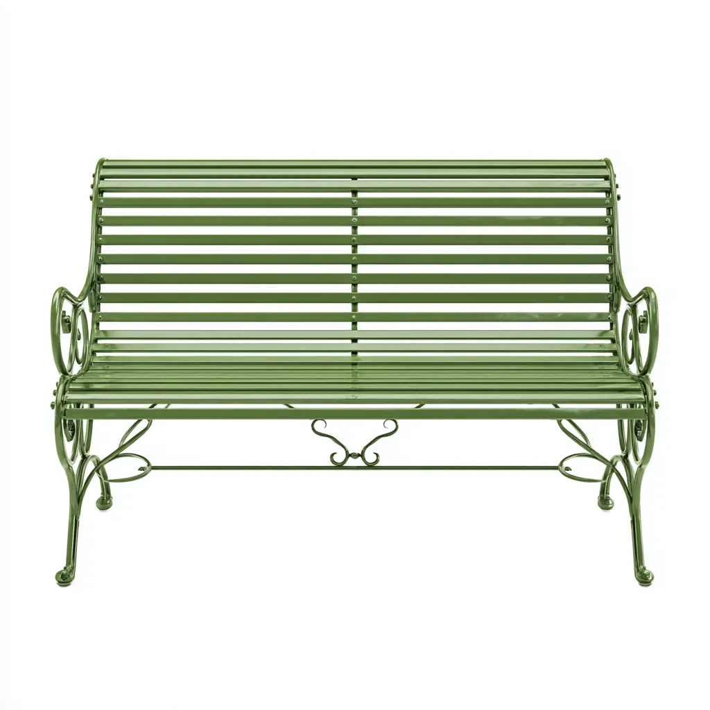 Banc de jardin en métal 125x60x85 cm - vert - style rétro pour extérieur-Restota