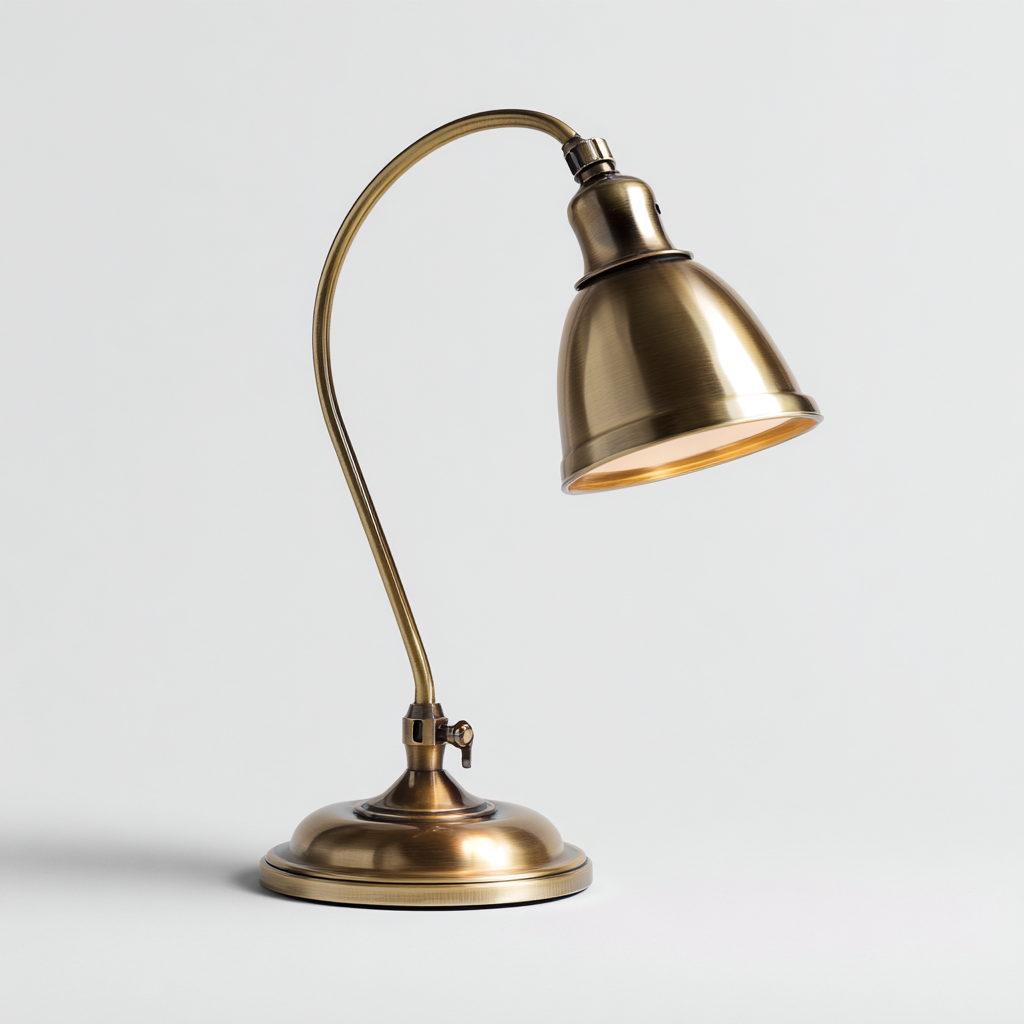 Lampe de table en laiton 23x23x44 cm - doré - style rétro industriel-Restota