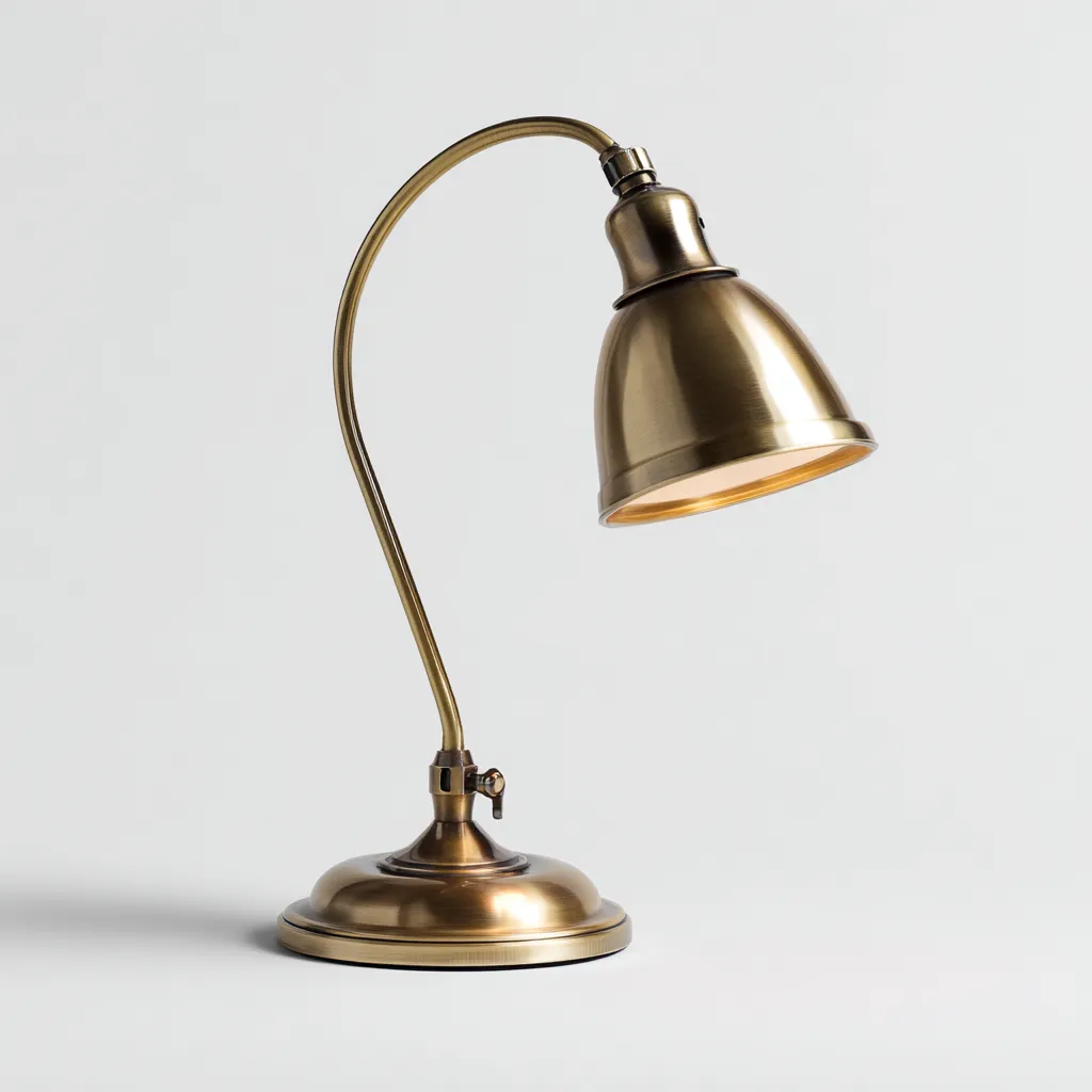 Lampe de table en laiton 23x23x44 cm - doré - style rétro industriel-Restota