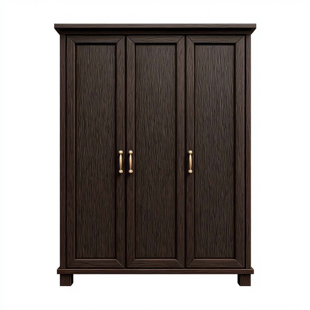 Armoire en bois massif - 120x55x190 cm - marron foncé - design classique-Restota