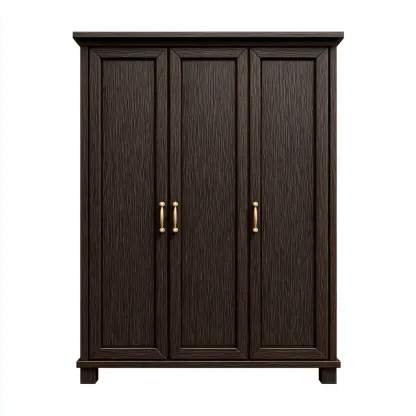 Armoire en bois massif - 120x55x190 cm - marron foncé - design classique-Restota