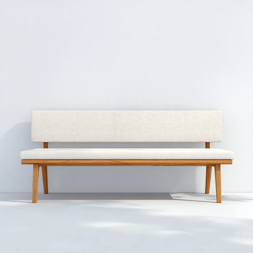 Banc de jardin en bois et tissu - 140x60x85 cm - beige-naturel - style scandinave-Restota