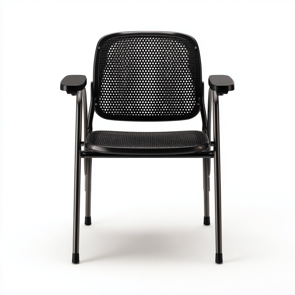 Chaise de salle à manger en métal 55x58x82 cm - noir - design industriel empilable-Restota