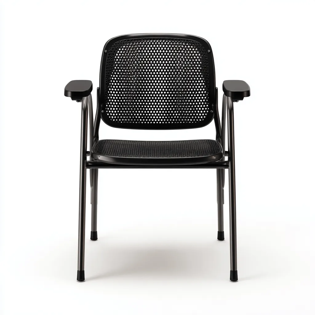 Chaise de salle à manger en métal 55x58x82 cm - noir - design industriel empilable-Restota