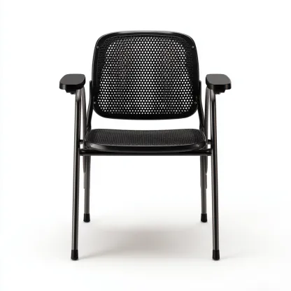 Chaise de salle à manger en métal 55x58x82 cm - noir - design industriel empilable-Restota