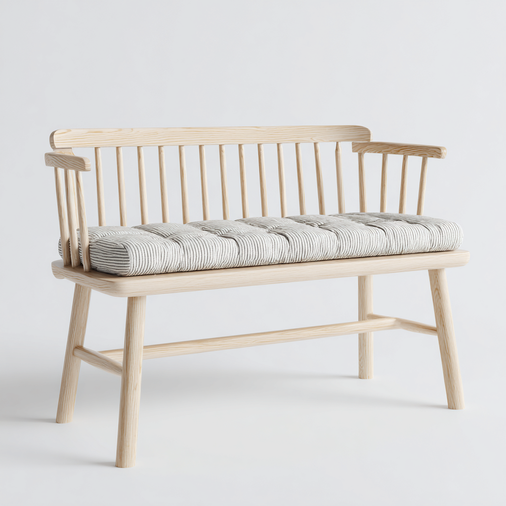 Banc de jardin en bois massif - 115x55x85 cm - bois clair - style nordique-Restota