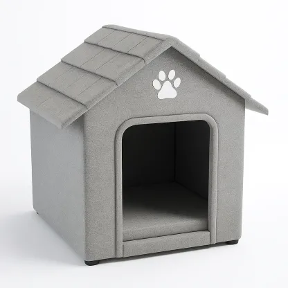 Niche pour chien en tissu polyester gris