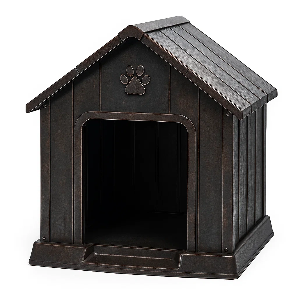 Niche pour chien en plastique marron 70×85×75 cm