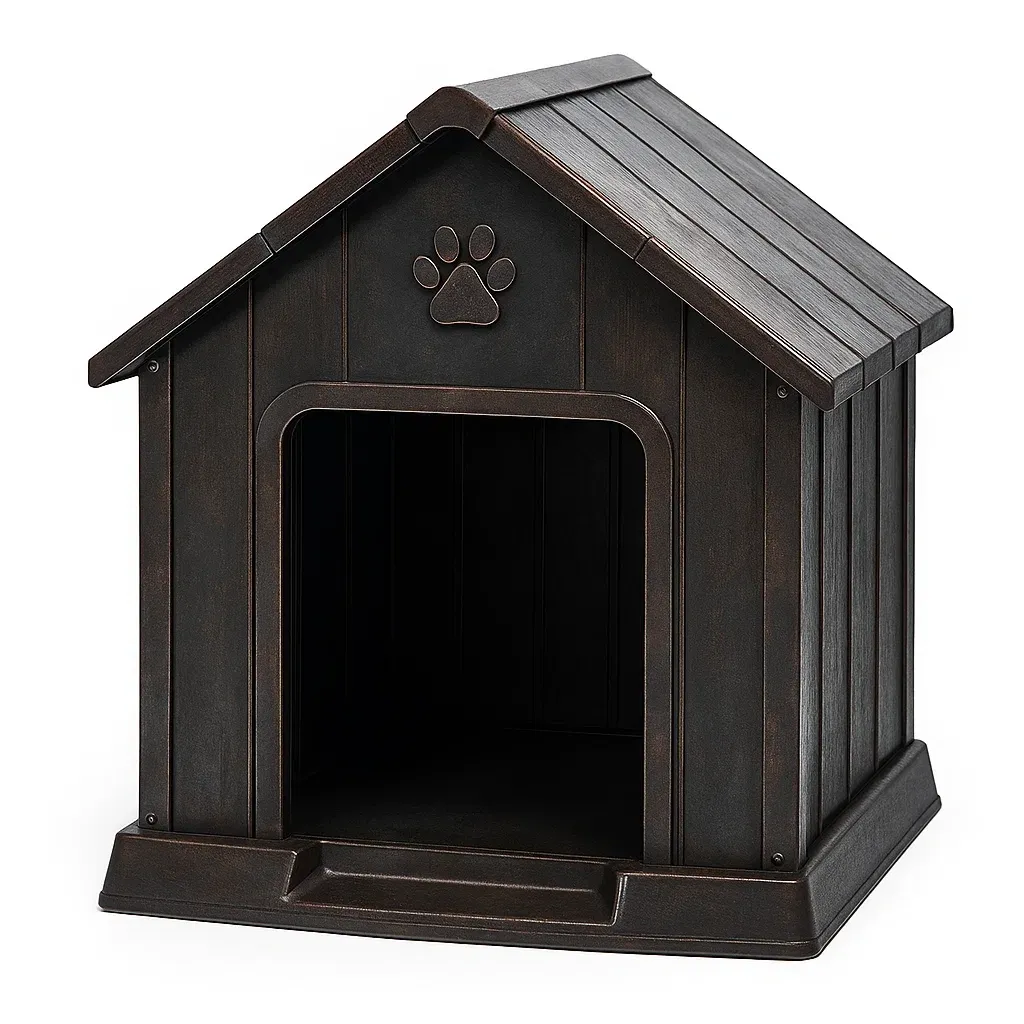 Niche pour chien en plastique marron 70×85×75 cm
