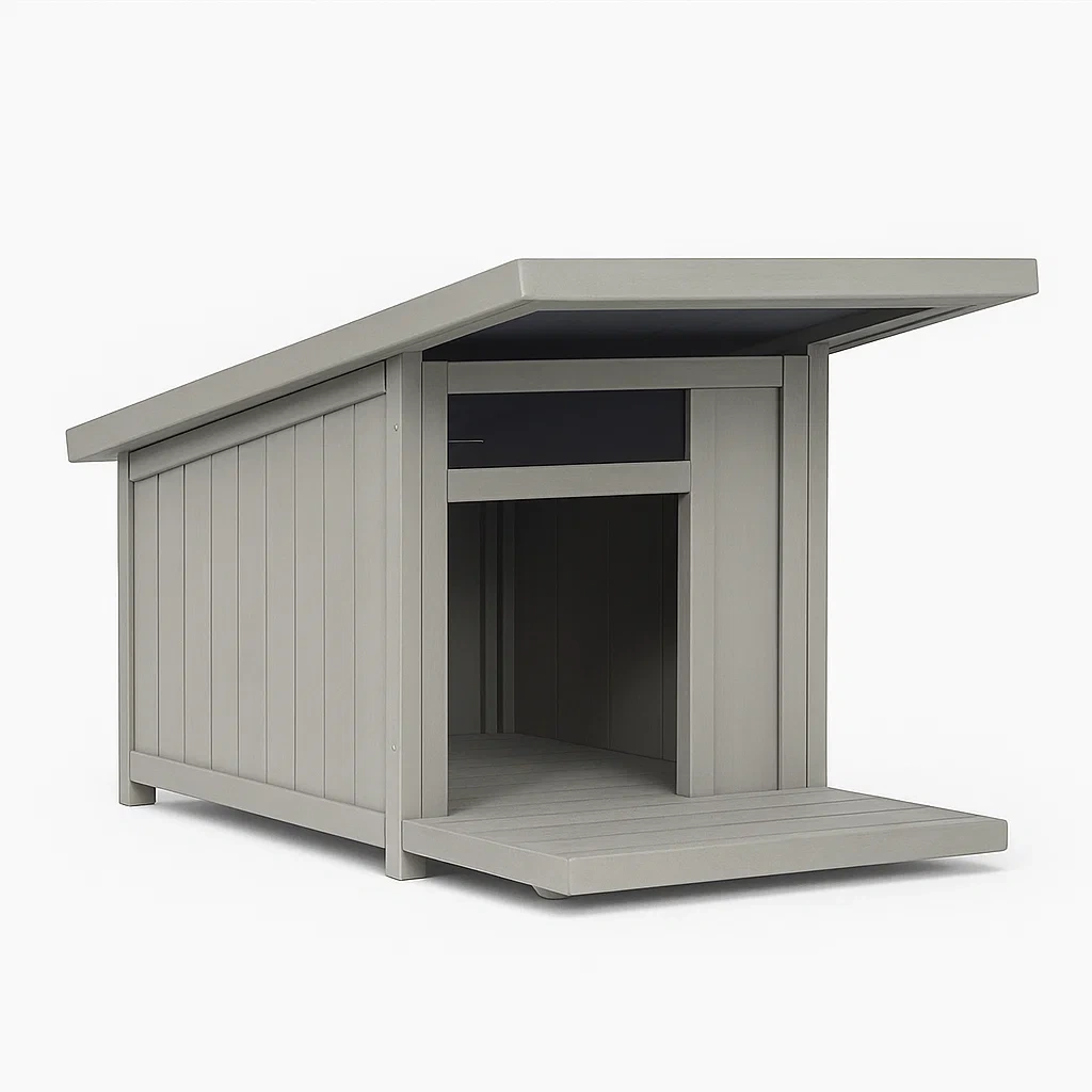 Niche pour chien en plastique gris