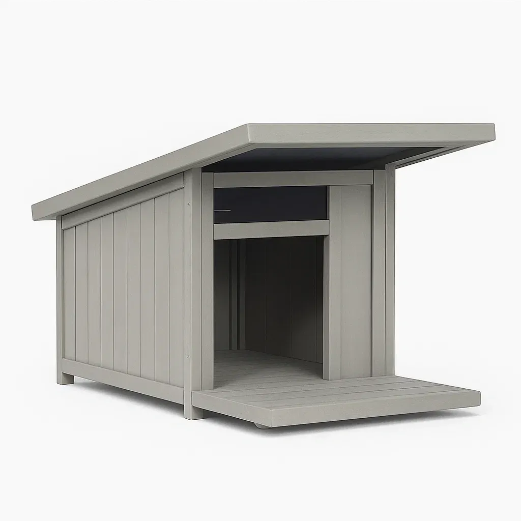 Niche pour chien en plastique gris