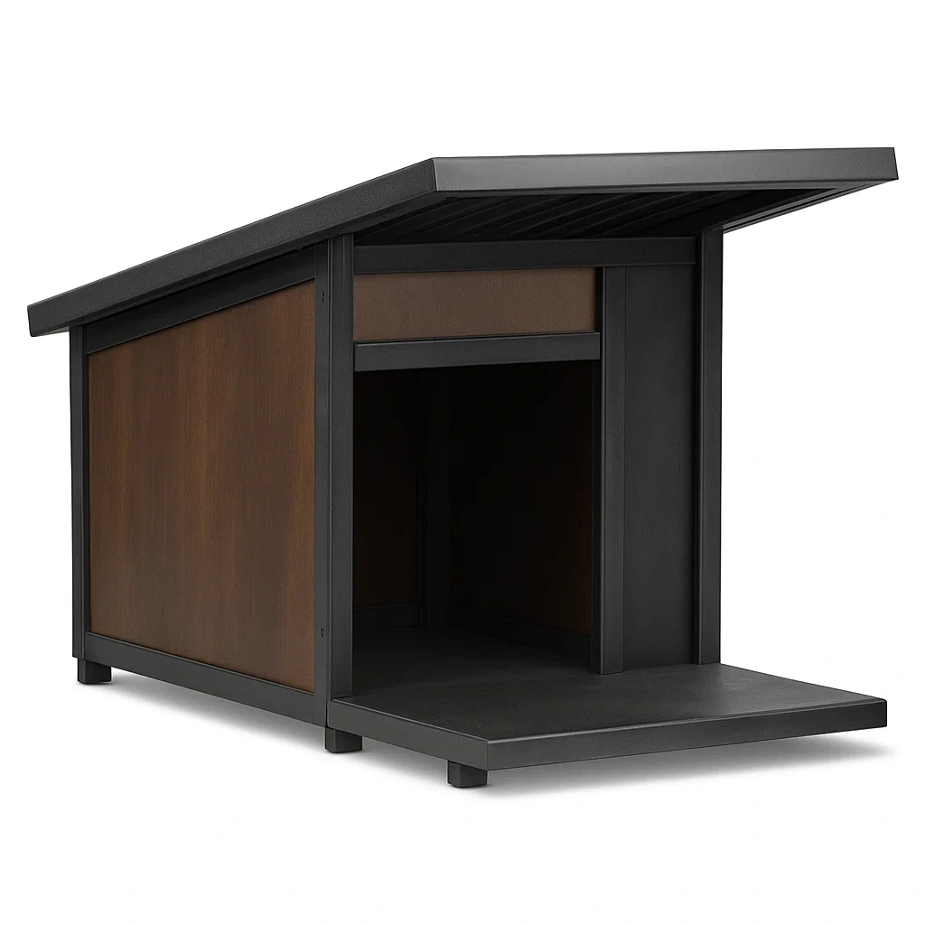 Niche pour chien en acier et contreplaqué 101×77×86 cm