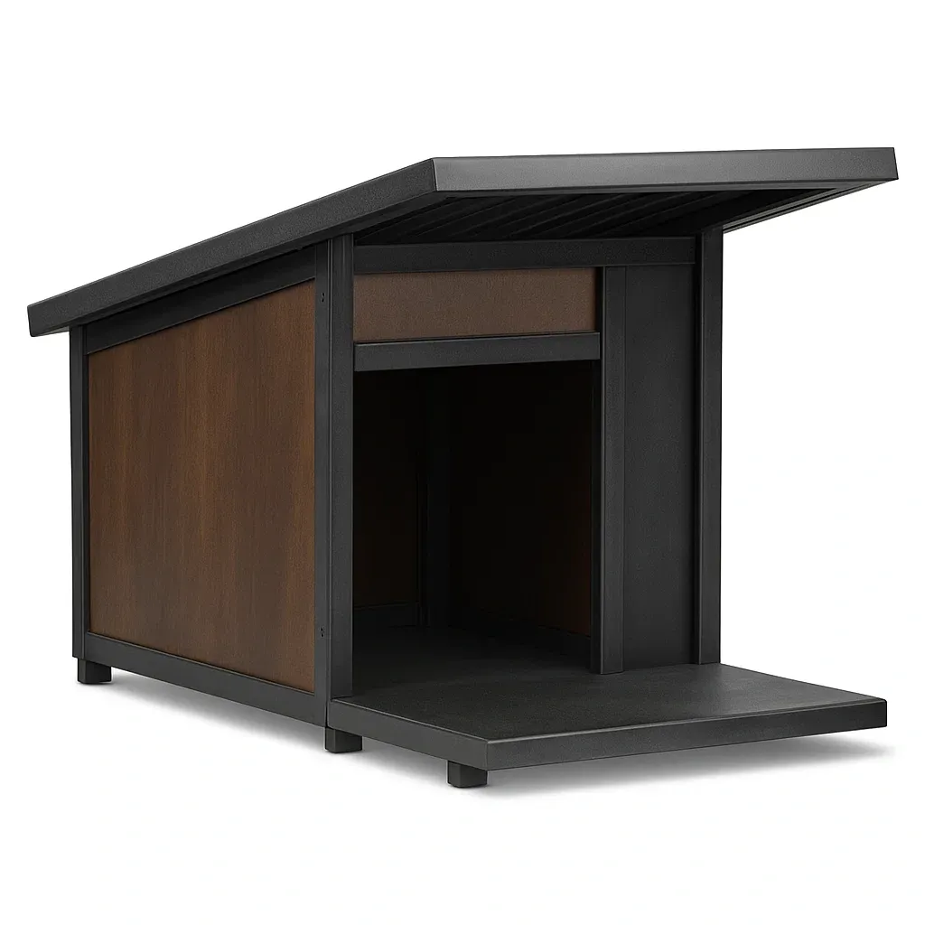 Niche pour chien en acier et contreplaqué 101×77×86 cm