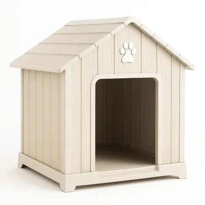 Niche pour chien en plastique beige 85×75×70 cm