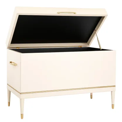 Baule portaoggetti en MDF avec détails dorés