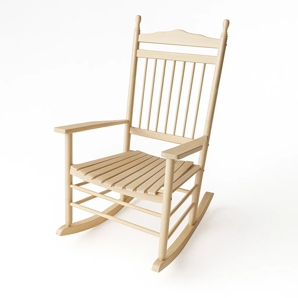 Chaise à bascule en bois massif bois clair