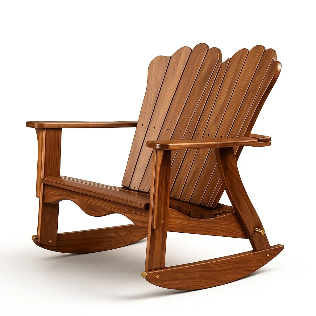 Chaise à bascule de terrasse en bois d'acacia