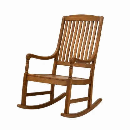 Chaise à bascule en bois massif brun