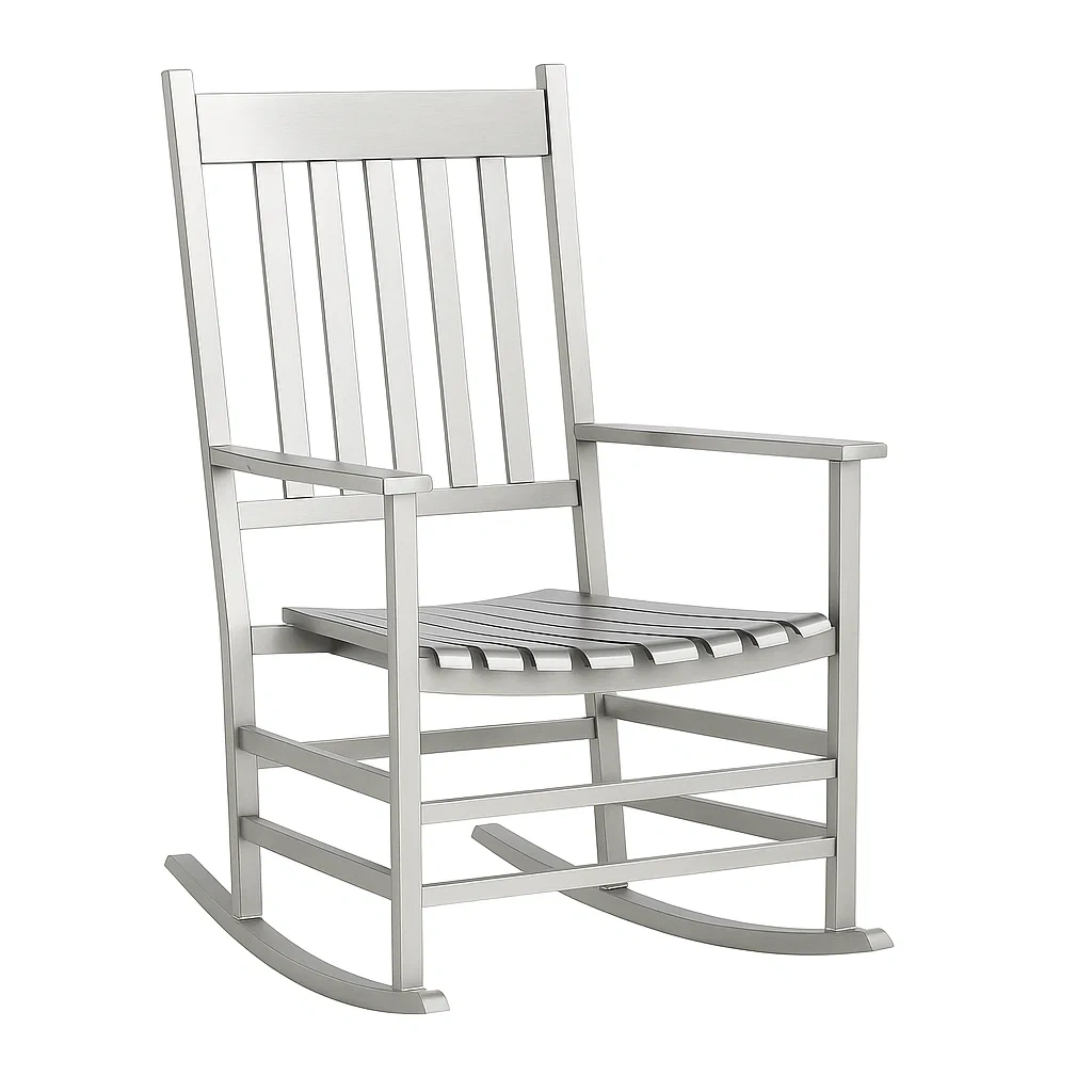 Chaise à bascule de terrasse en métal gris 90×66×88 cm