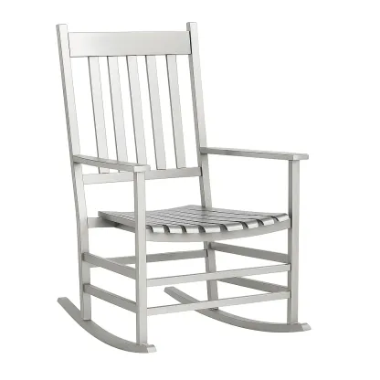 Chaise à bascule de terrasse en métal gris 90×66×88 cm