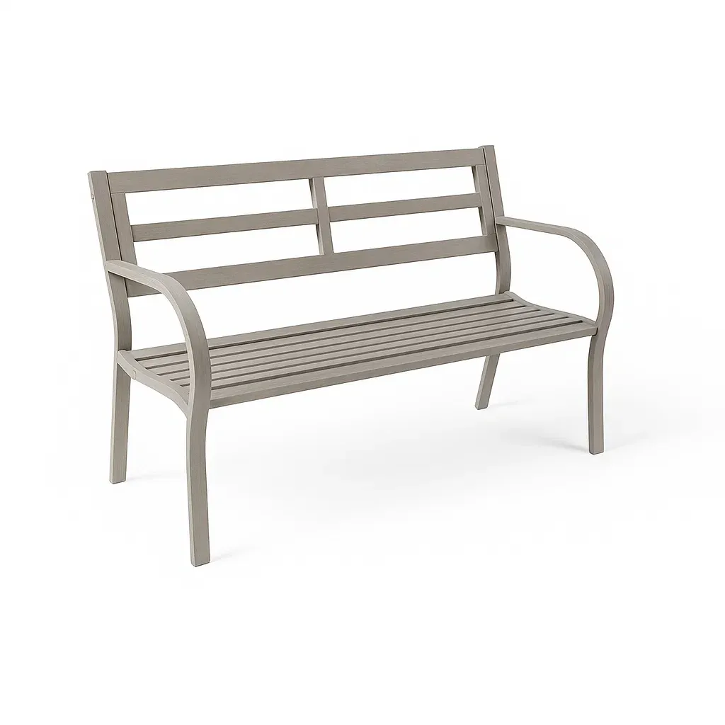 Banc d'extérieur en aluminium gris