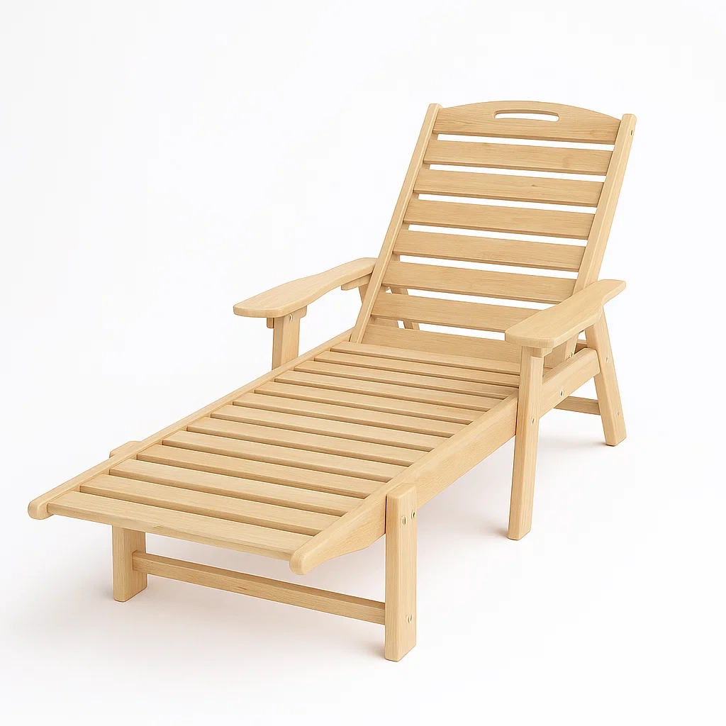 Chaise longue d'extérieur en bois