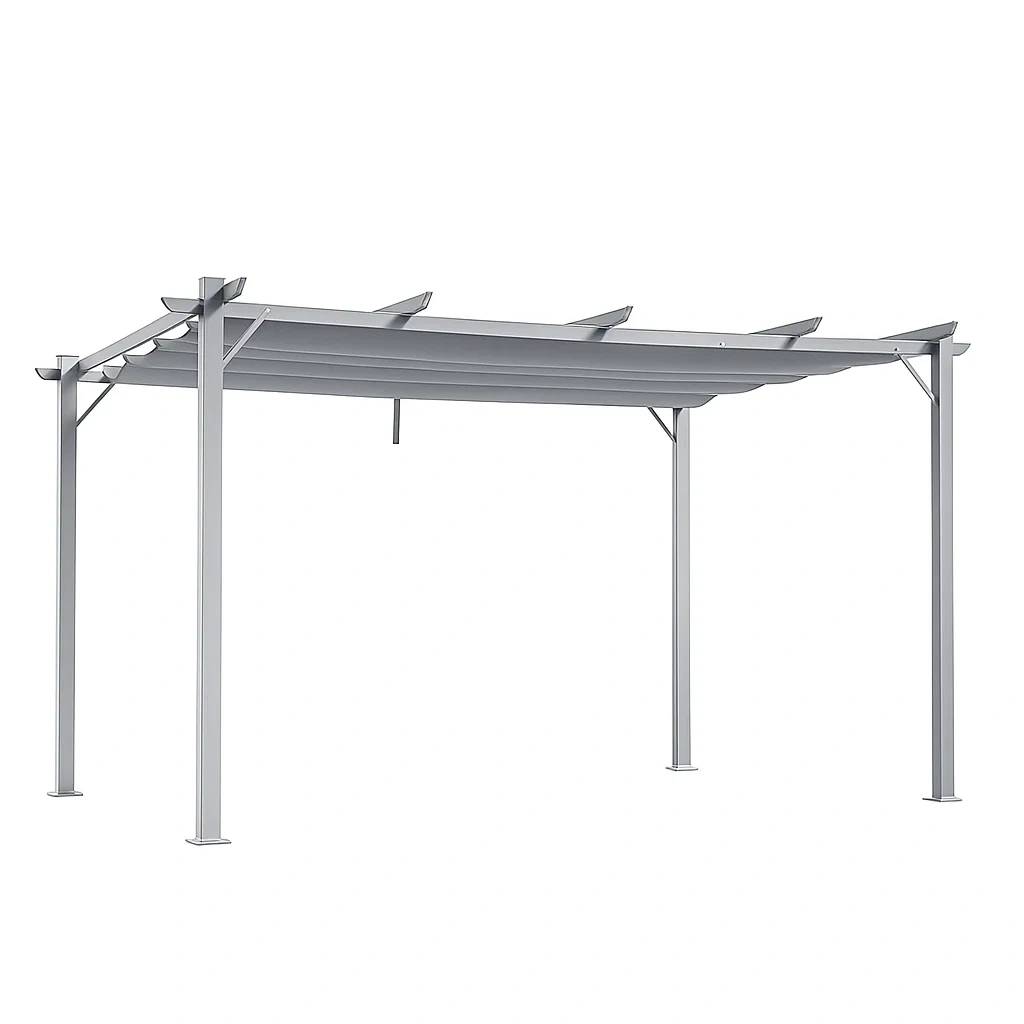 Pergola en aluminium gris