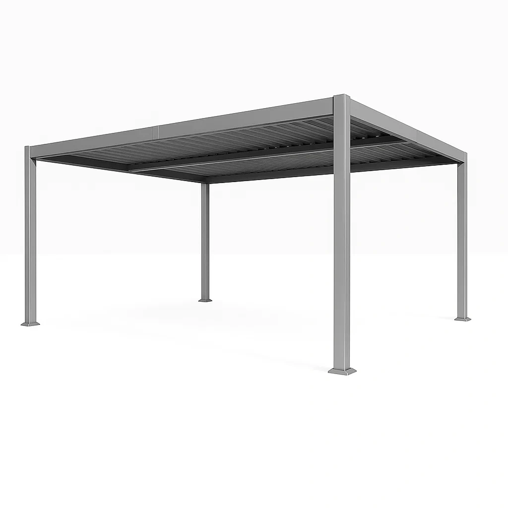 Pergola en métal gris 300×300×250 cm