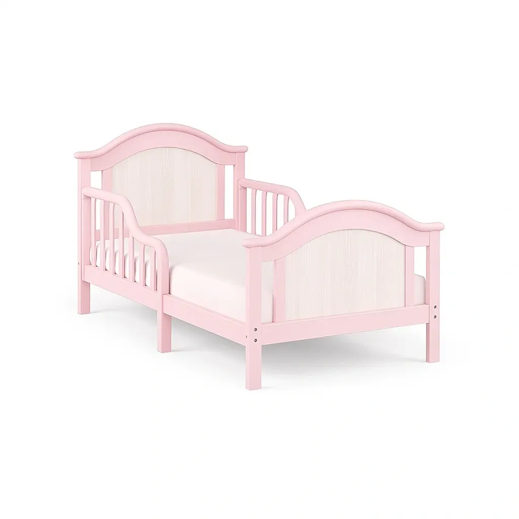 Lit pour tout-petit en bois rose