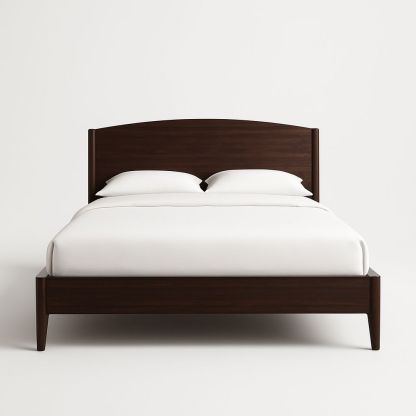 Letto Matrimoniale in Legno Marrone Scuro con Testiera