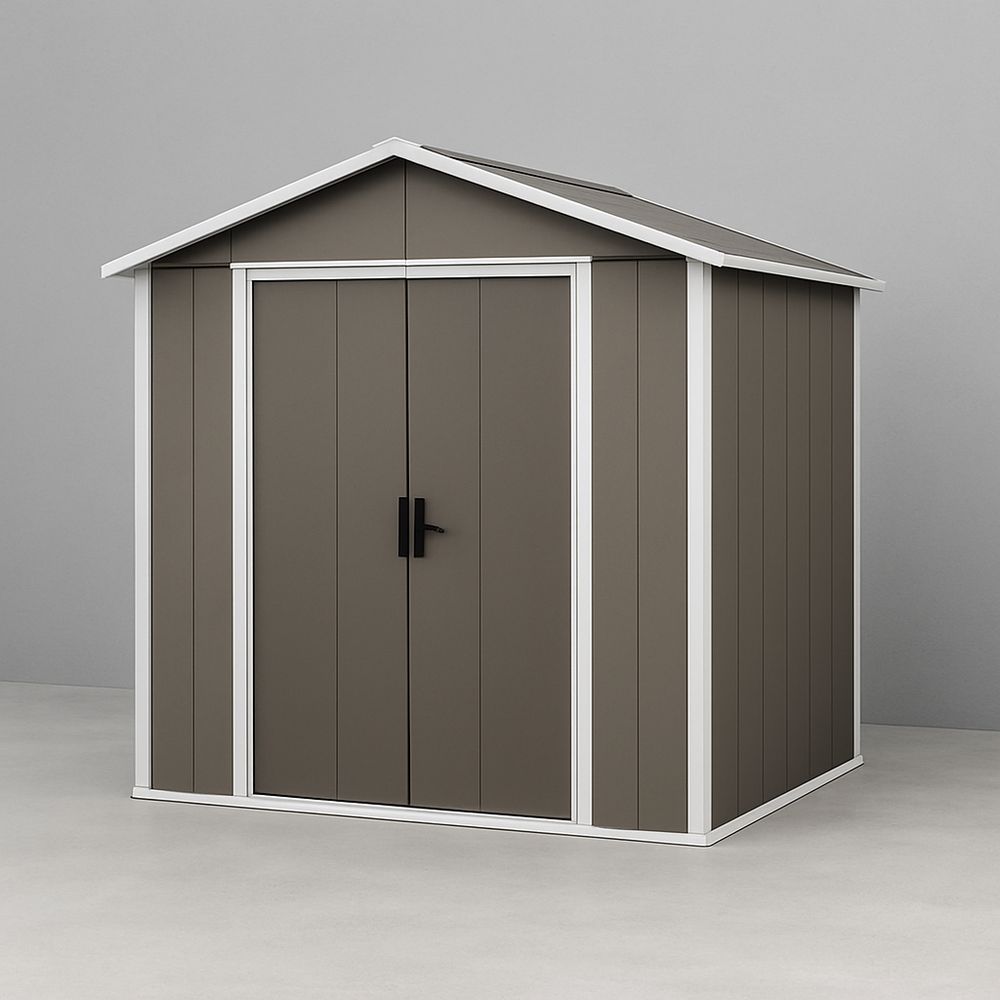 Capanno da Giardino in Resina Grigio/Bianco 245x205x198 cm