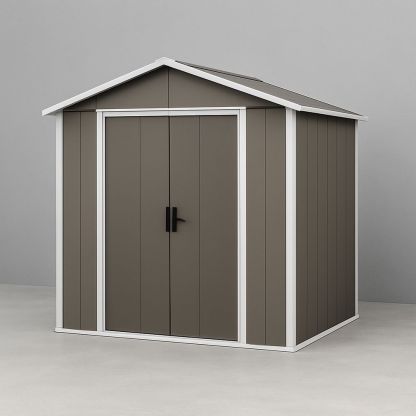 Capanno da Giardino in Resina Grigio/Bianco 245x205x198 cm