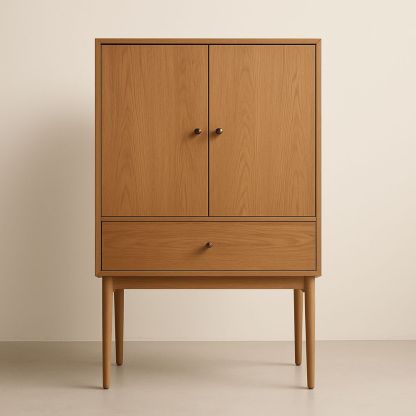 Mobile contenitore in rovere con ante e cassetti, dimensioni 120x90x40 cm