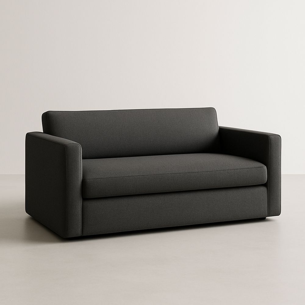 Divano due posti in tessuto grigio