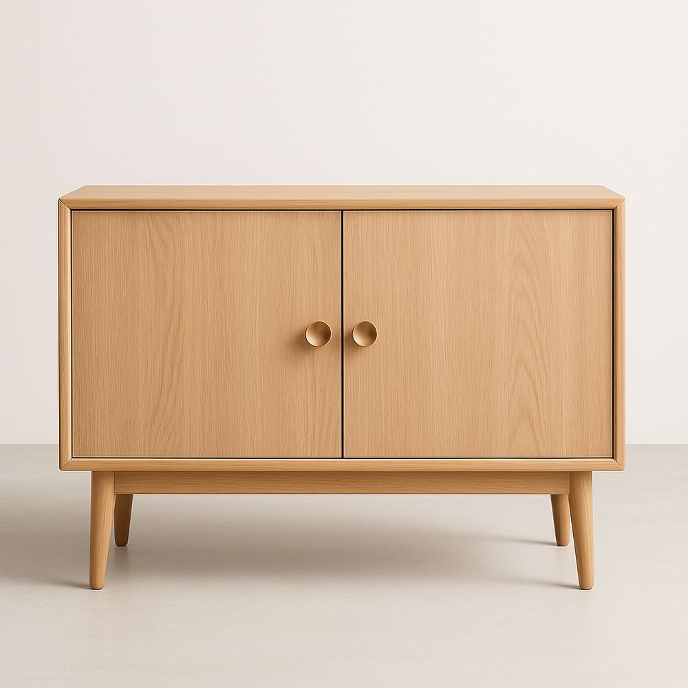 Credenza in Legno di Rovere con 2 Ante