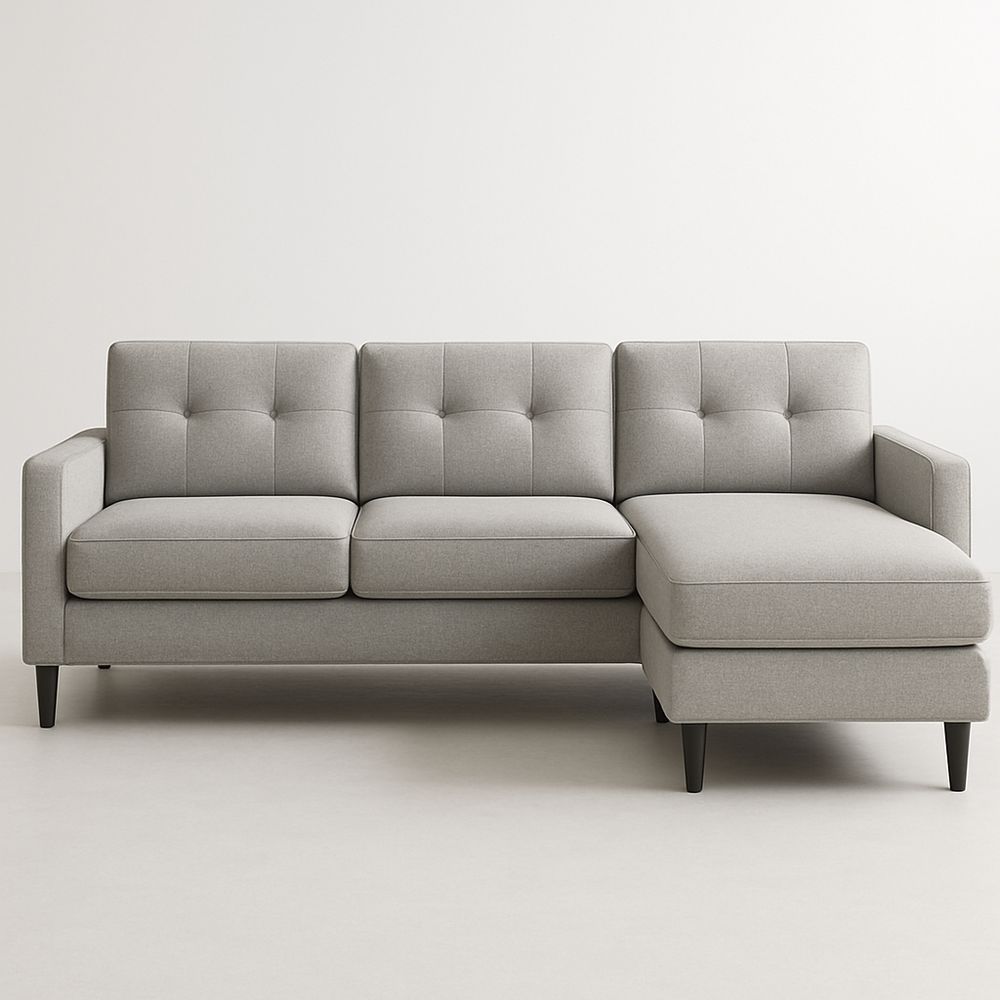 Divano ad Angolo in Tessuto Grigio