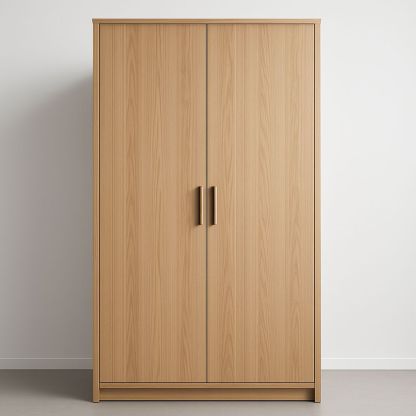 Armadio a due ante in legno MDF impiallacciato rovere 180x80x50 cm