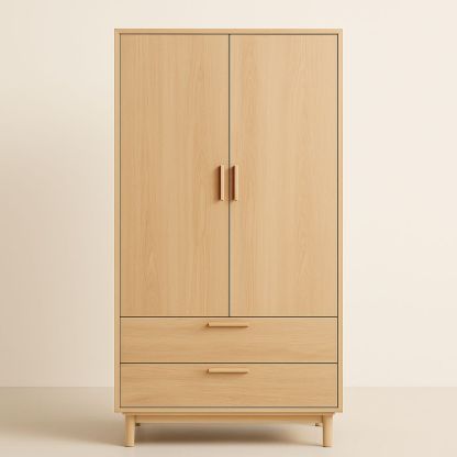 Armadio a Doppia Anta in MDF con Due Cassetti